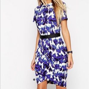 Tulip Dress in Crepe with Blurred Animal Print
